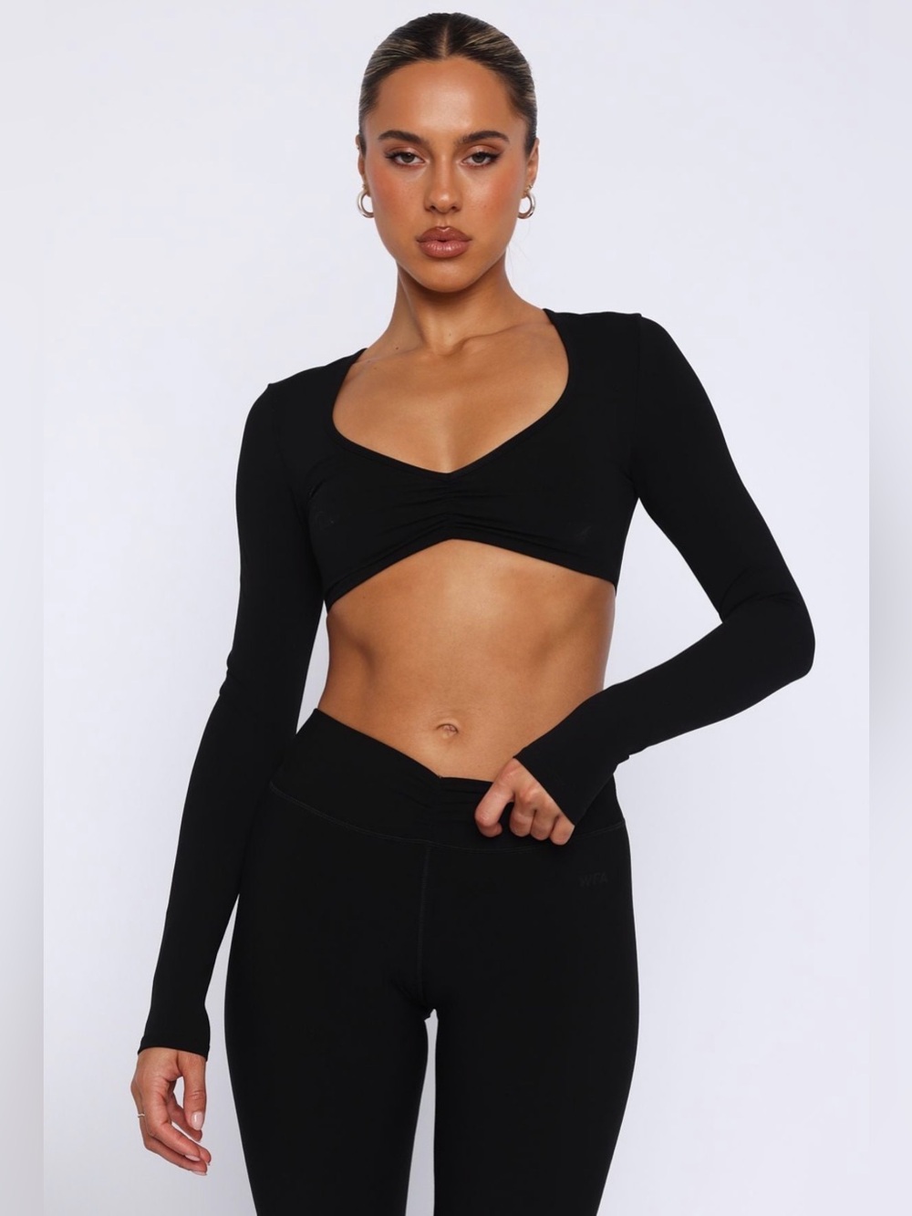 White Fox Boutique Long Sleeve Active Crop